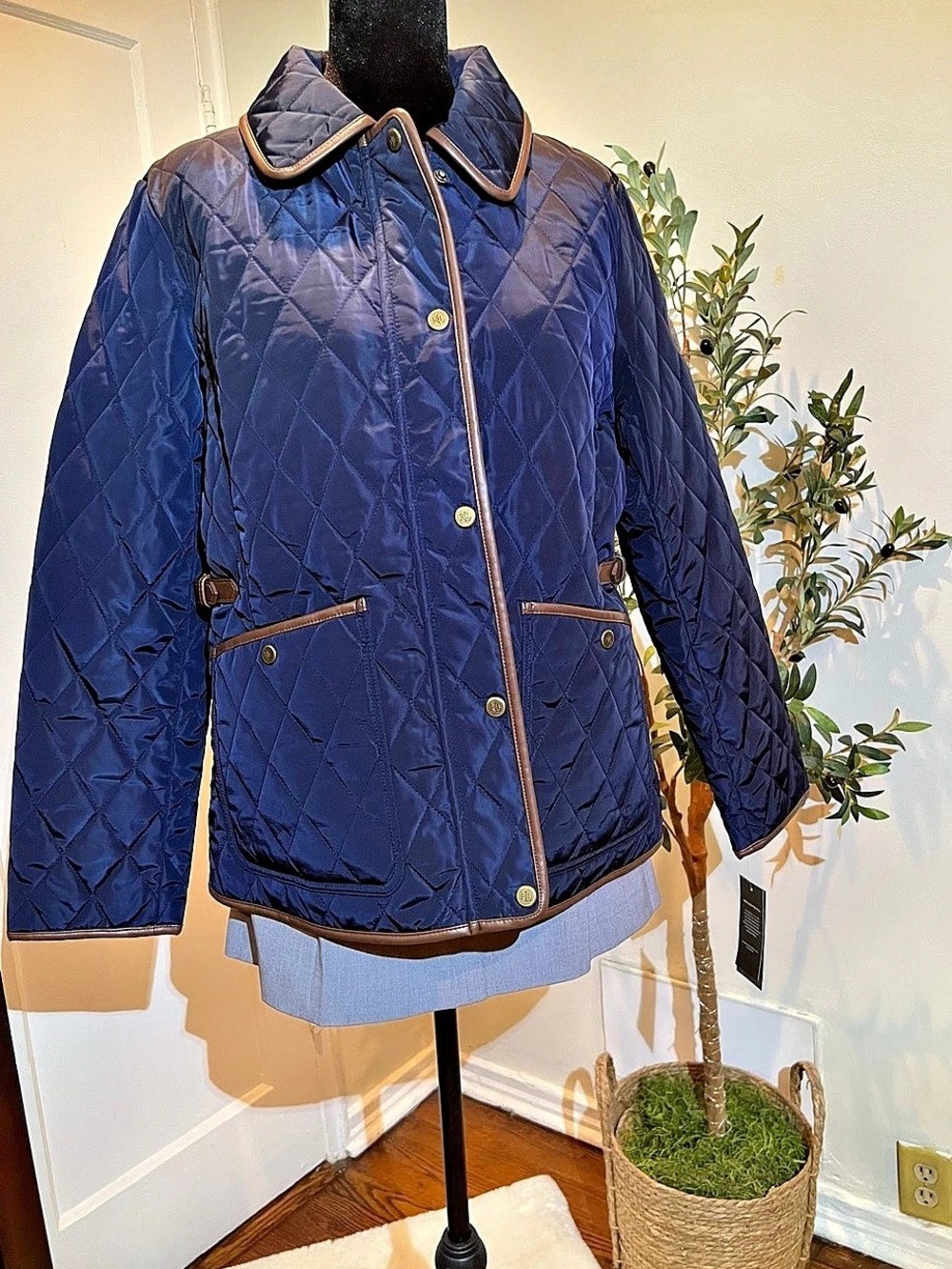 Lauren Ralph Lauren Petite Quilted Velboa Lined Coat